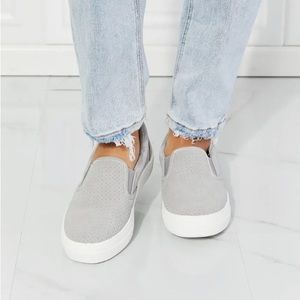 Soda Slip-On Sneakers in Light Gray and White